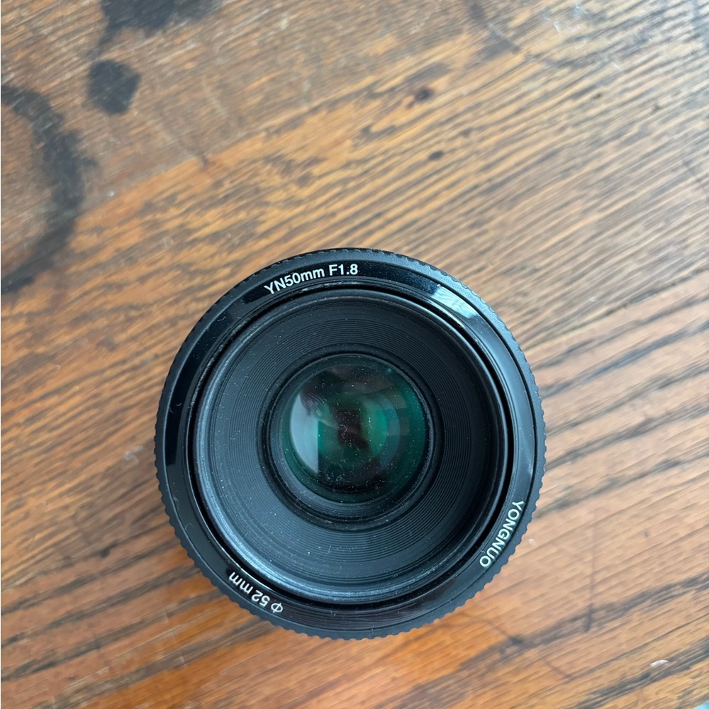 Black Camera Lens YN 50mm F1.8